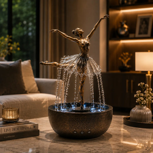 Ballerina Fountain Lamp with a Cascading Water Display