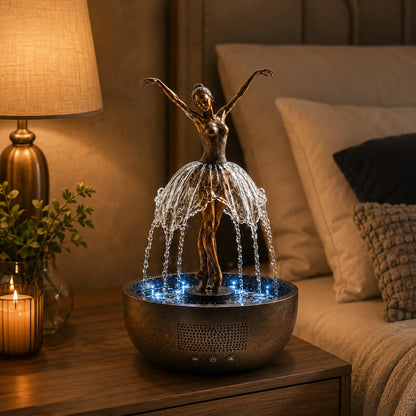 Ballerina Fountain Lamp with a Cascading Water Display