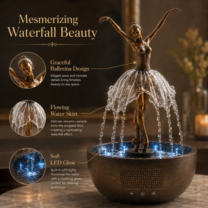 Ballerina Fountain Lamp with a Cascading Water Display