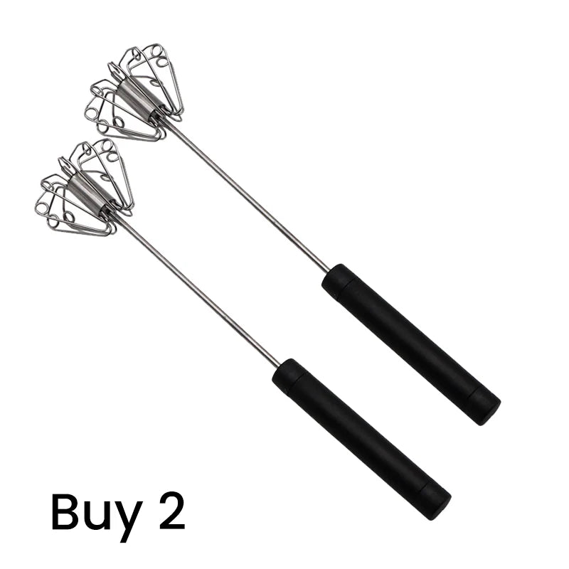 Stainless Steel Semi-Automatic Handheld Egg Whisk Tool