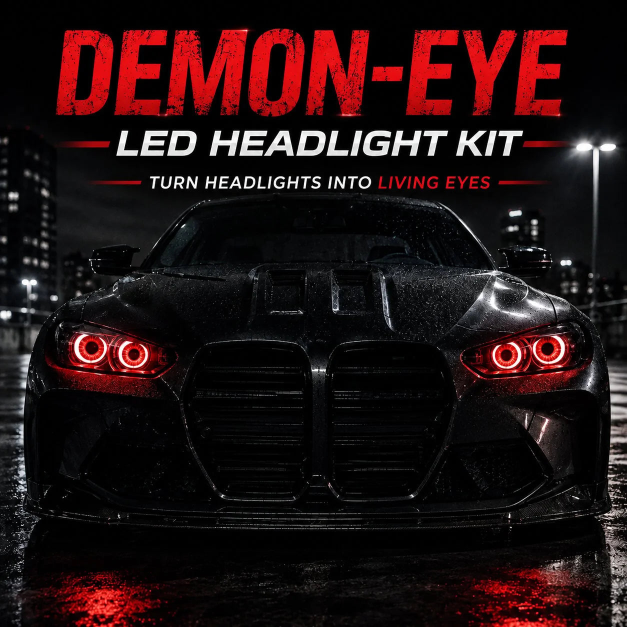 Decorative Demon-Eye LED Headlight Kit-2 pcs for Focused Lighting