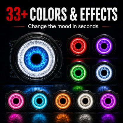 Decorative Demon-Eye LED Headlight Kit-2 pcs for Focused Lighting