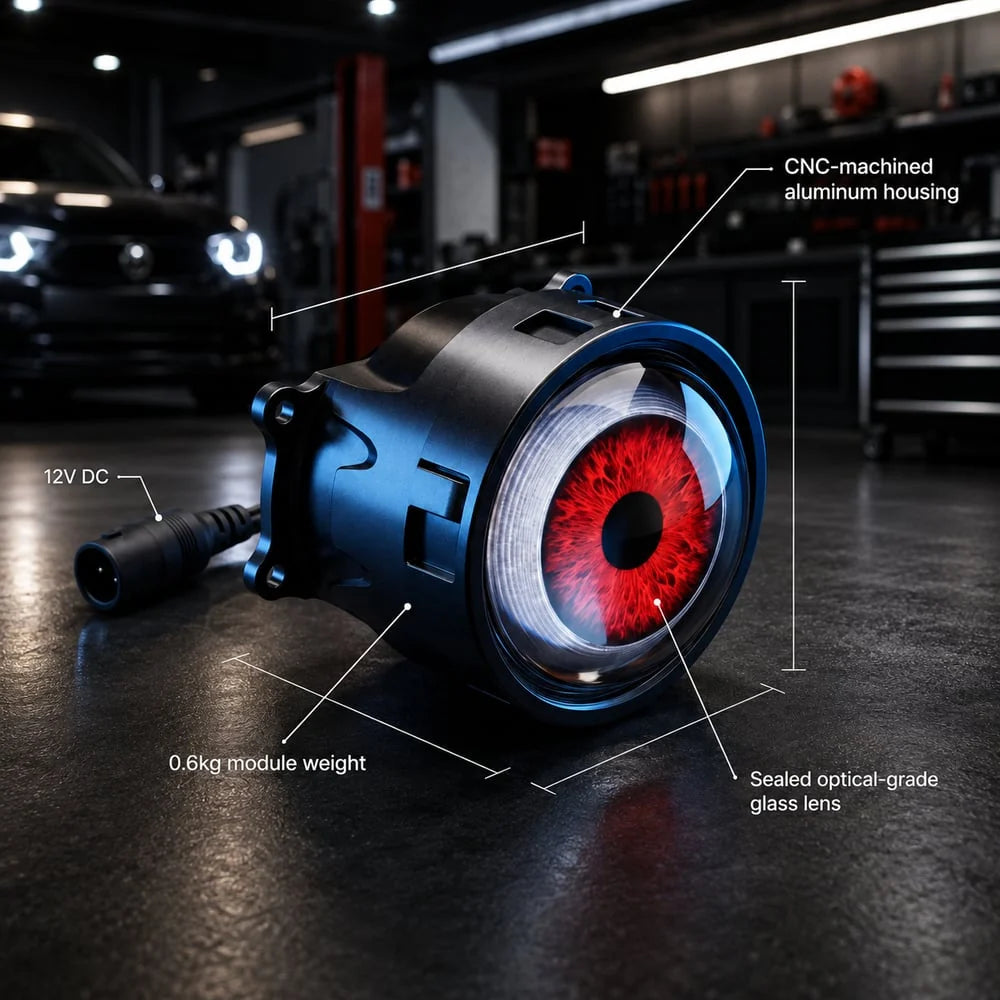 Decorative Demon-Eye LED Headlight Kit-2 pcs for Focused Lighting