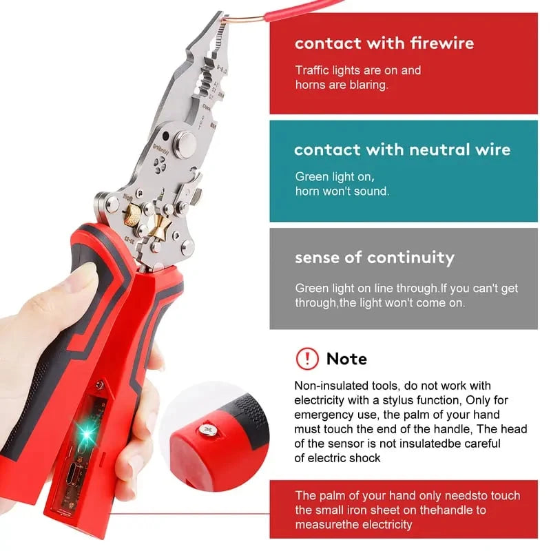 Vehicle-Ready 16 in 1 Wire Stripper Twister for Cutting and Pulling