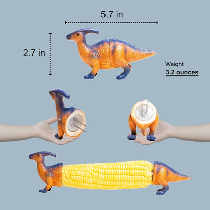 Space-Saving Dinosaur Corn Holders – Steel Prongs for Tidy Storage