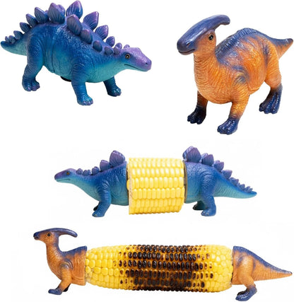 Space-Saving Dinosaur Corn Holders – Steel Prongs for Tidy Storage