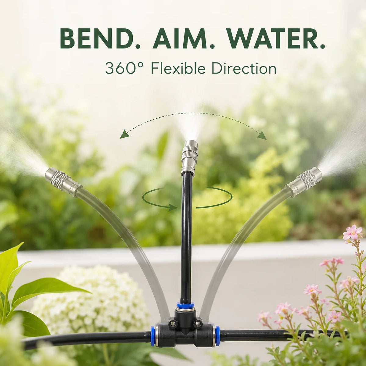 Adjustable 360° Mist-Line Watering System for Garden Plants