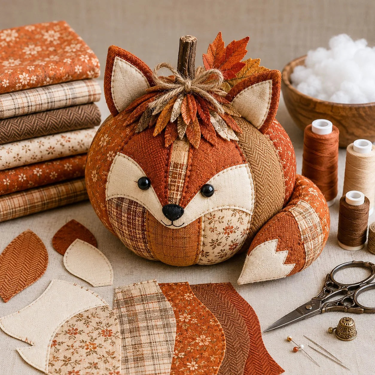Make-Your-Own Pumpkin Animal Sewing Set for Autumn Crafting