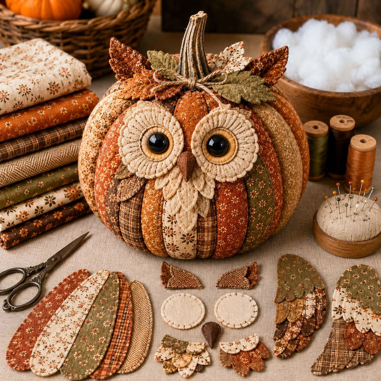 Make-Your-Own Pumpkin Animal Sewing Set for Autumn Crafting