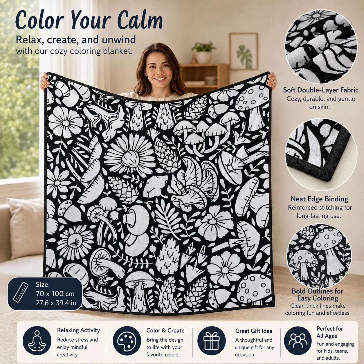 Purpose-Built DIY Doodle Blanket – Color, Create & Make It Uniquely