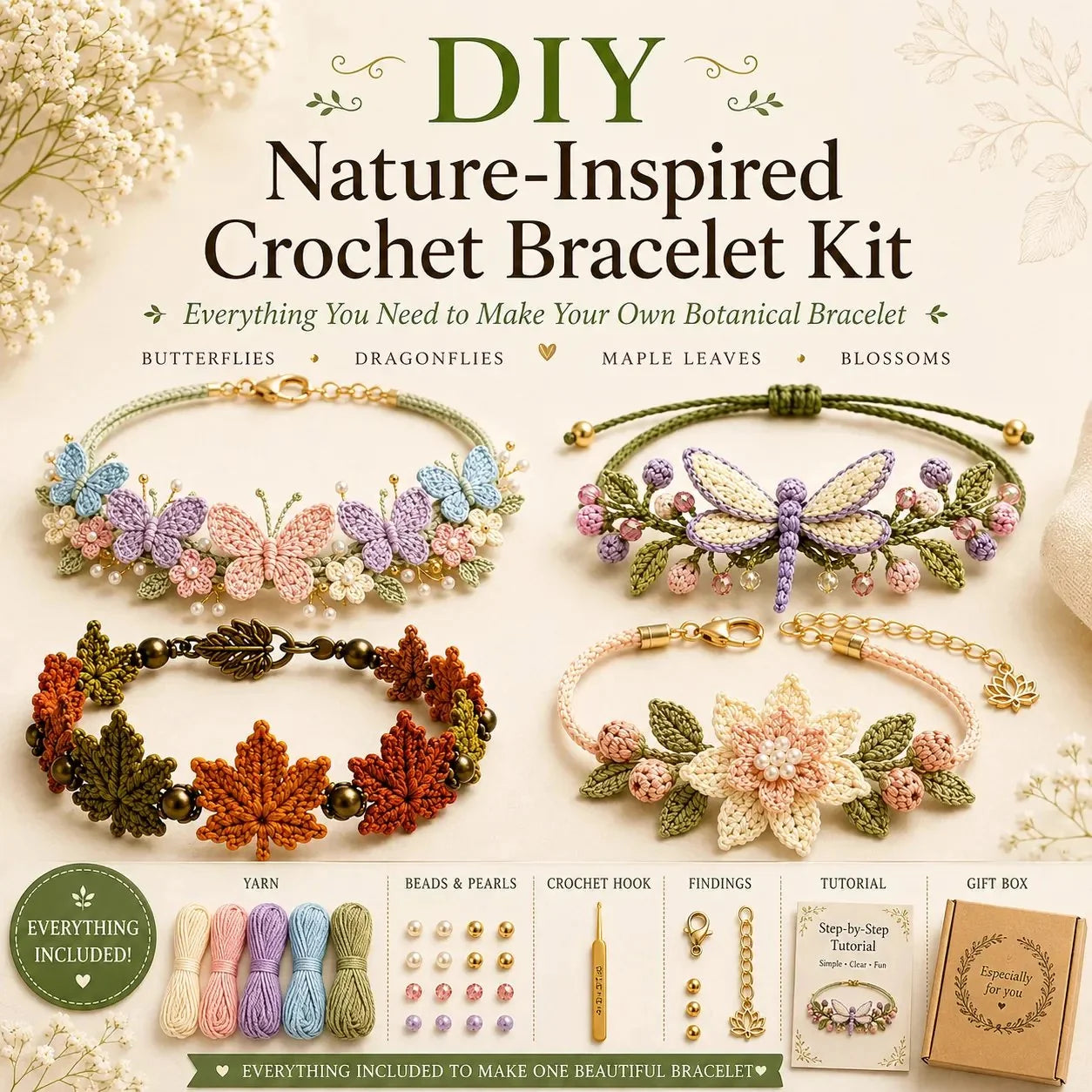 Hands-On DIY Nature-Inspired Crochet Bracelet Kit for Creative Play