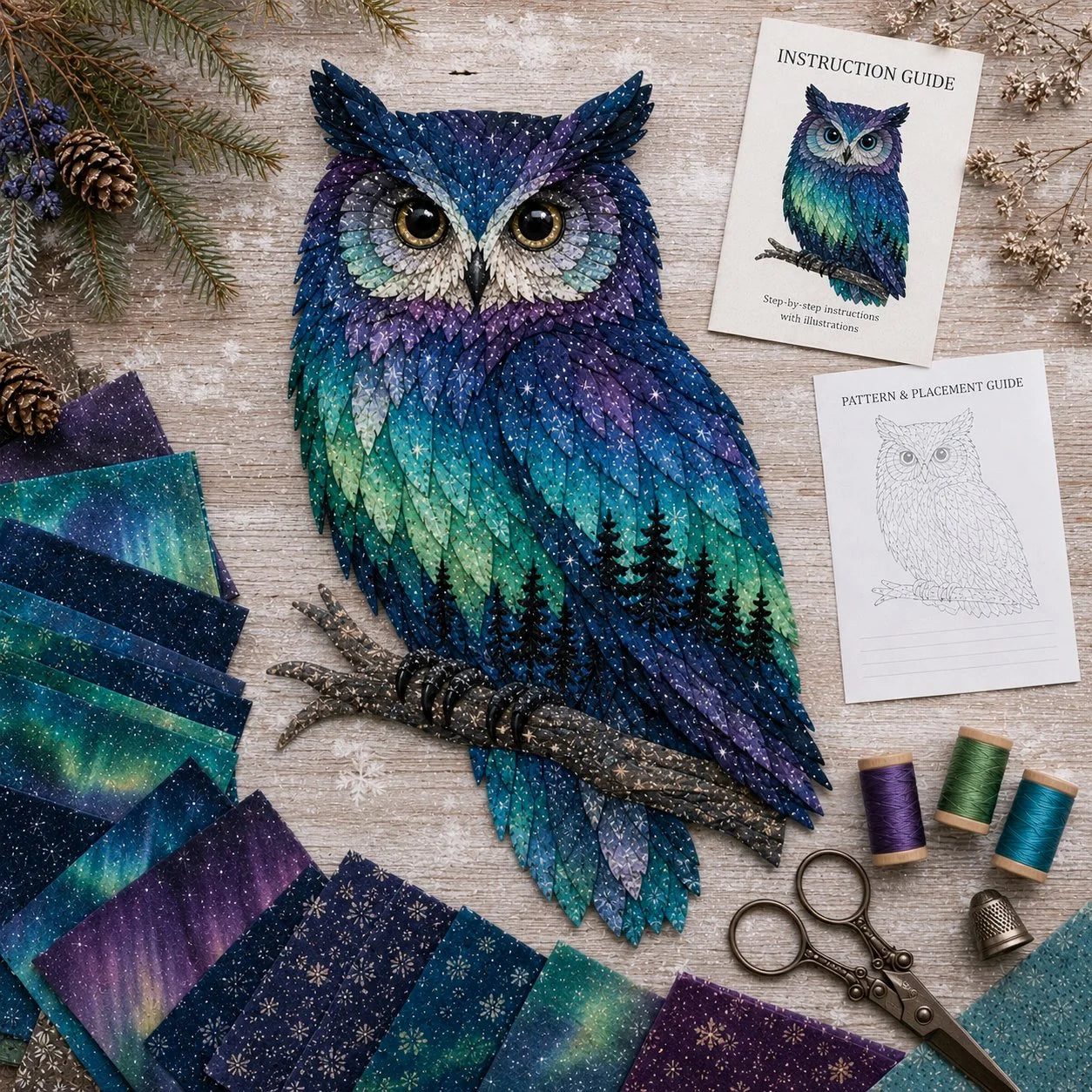 Northern Lights Animal Patchwork Set for Textile Crafting