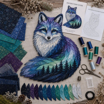 Northern Lights Animal Patchwork Set for Textile Crafting