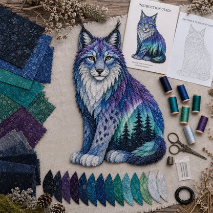 Northern Lights Animal Patchwork Set for Textile Crafting