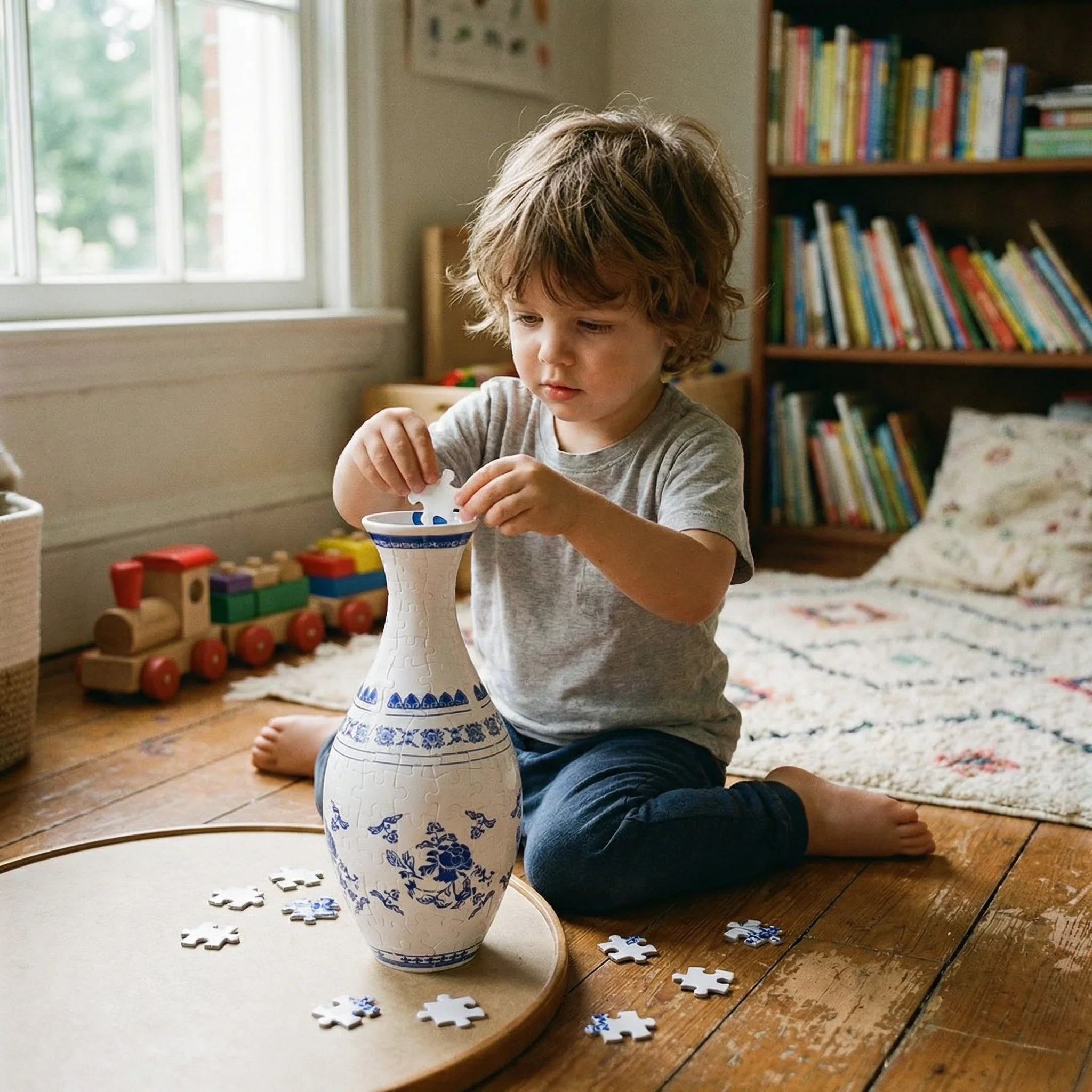 Hands-On DIY Puzzle Flower Vase for Creative Play
