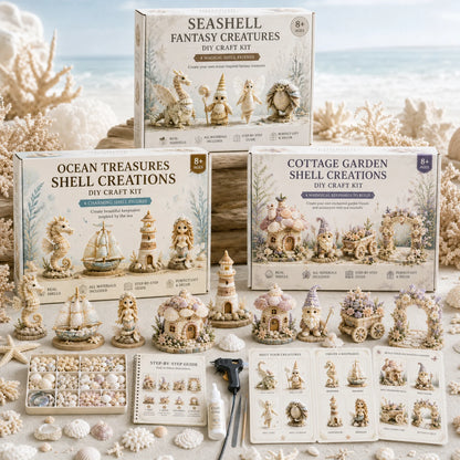 Hands-On DIY Seashell Craft Kit – Create Ocean-Inspired Shell Figures