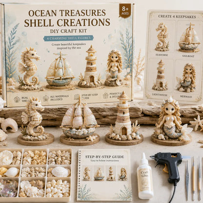 Hands-On DIY Seashell Craft Kit – Create Ocean-Inspired Shell Figures
