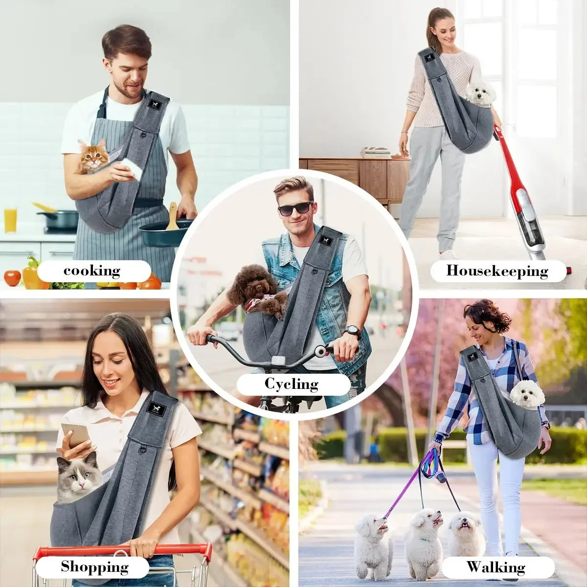 Vehicle-Ready Dog & Cat Sling Carrier - Adjustable Padded