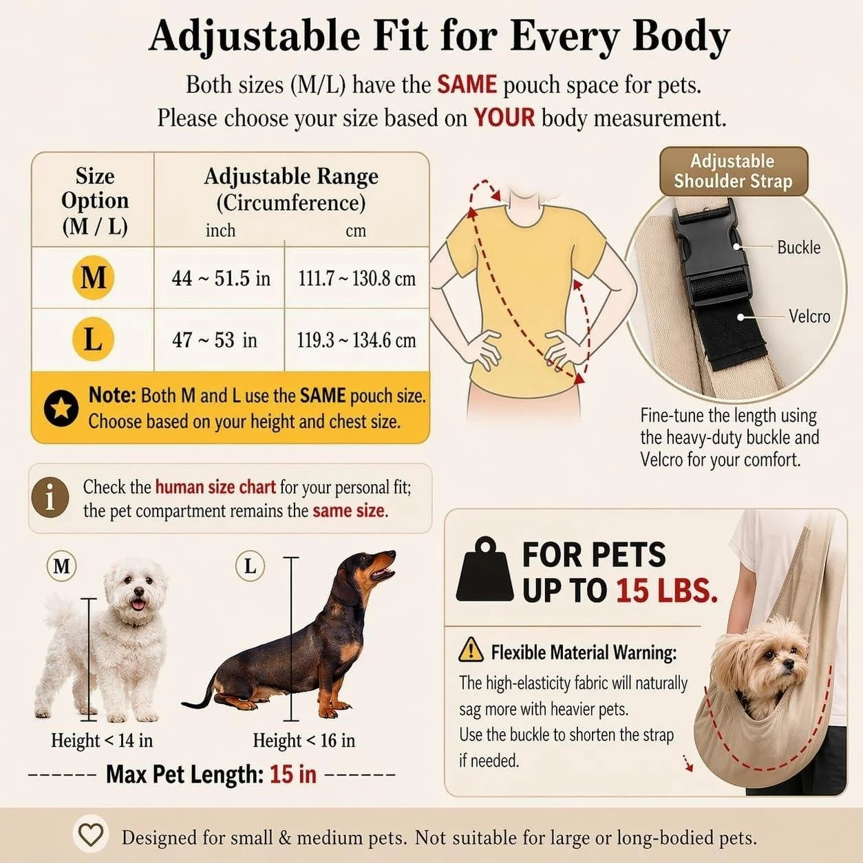 Vehicle-Ready Dog & Cat Sling Carrier - Adjustable Padded