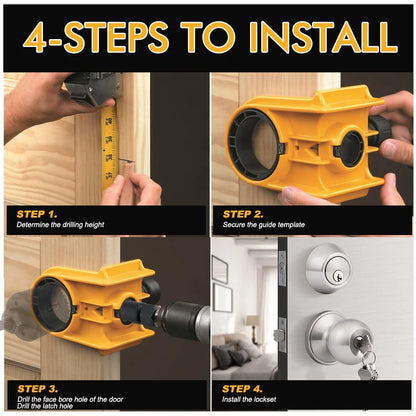 Hands-On Door Lock Installation Jig Kit – Wood Door Knob & Deadbolt