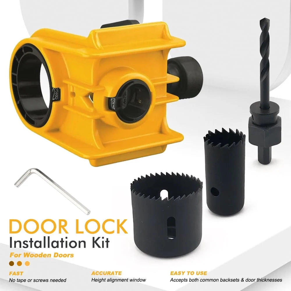 Hands-On Door Lock Installation Jig Kit – Wood Door Knob & Deadbolt