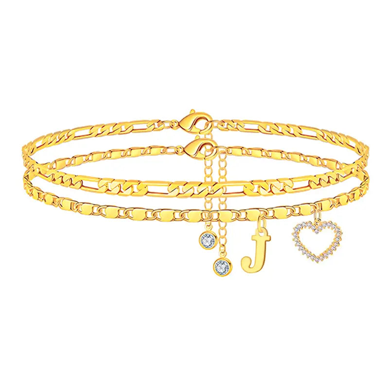 Purpose-Built 14k-Gold Plated-Double-Layer 26-Letter-Tone Chain