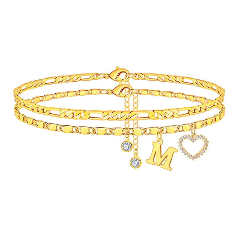 Purpose-Built 14k-Gold Plated-Double-Layer 26-Letter-Tone Chain