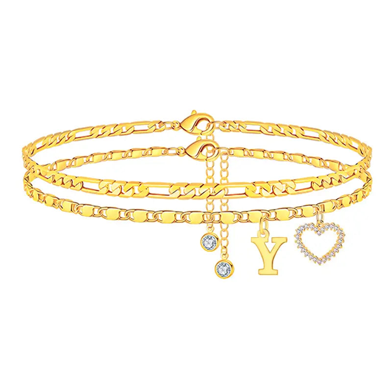 Purpose-Built 14k-Gold Plated-Double-Layer 26-Letter-Tone Chain