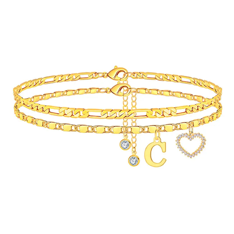 Purpose-Built 14k-Gold Plated-Double-Layer 26-Letter-Tone Chain
