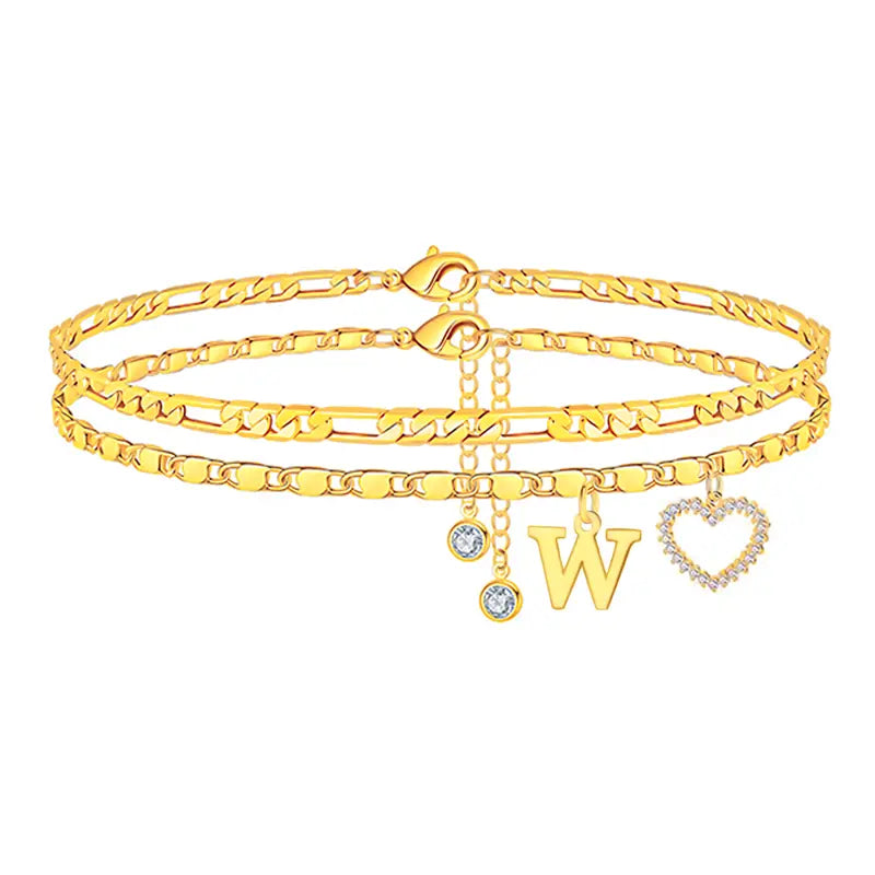 Purpose-Built 14k-Gold Plated-Double-Layer 26-Letter-Tone Chain