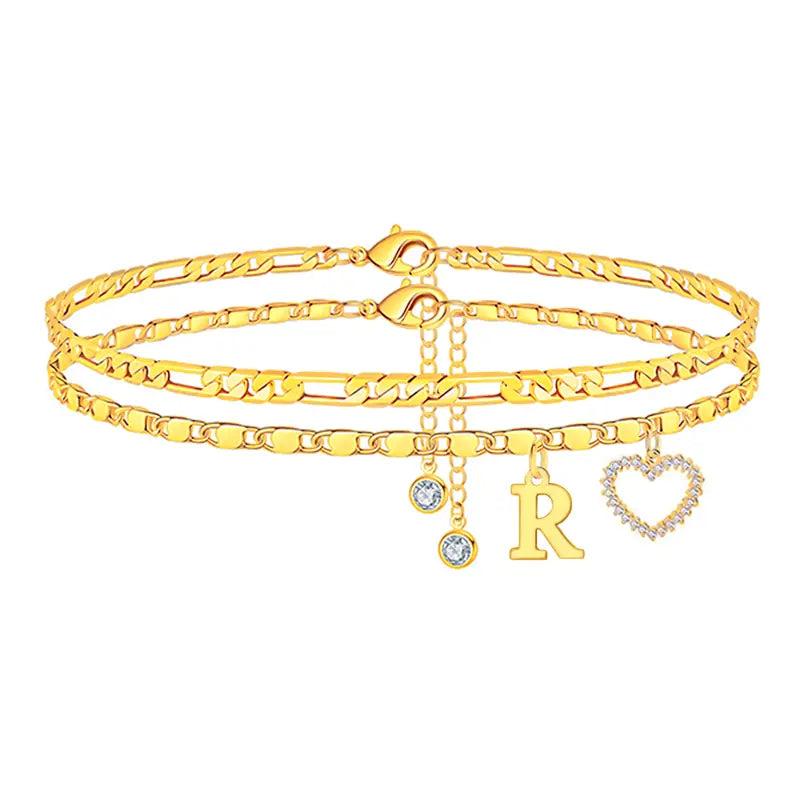 Purpose-Built 14k-Gold Plated-Double-Layer 26-Letter-Tone Chain