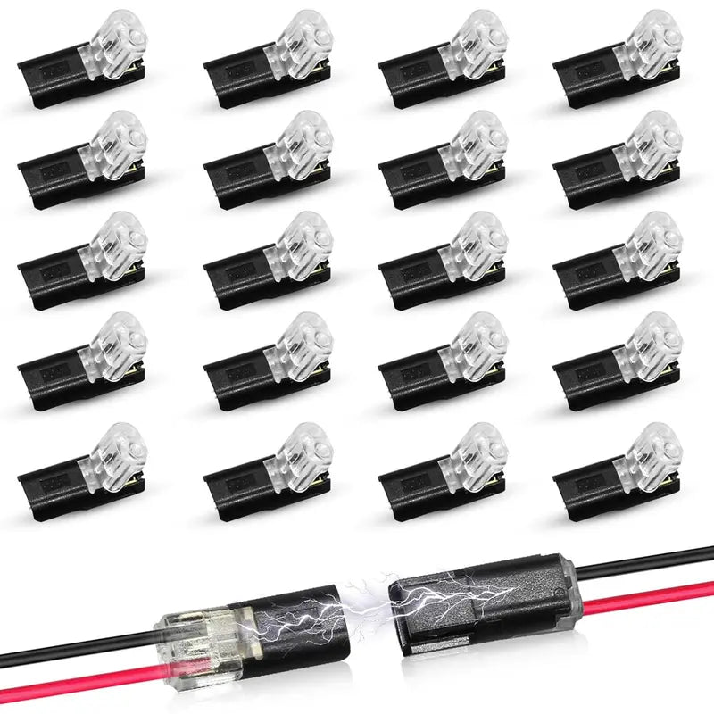 2-Pin Double-Wire Plug-In Connectors for LED Light Strips