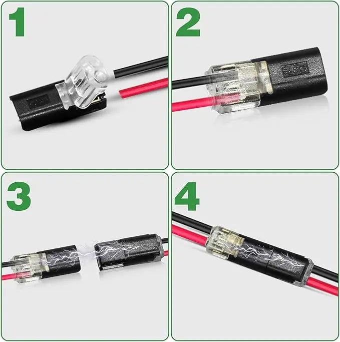 2-Pin Double-Wire Plug-In Connectors for LED Light Strips