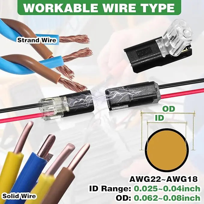 2-Pin Double-Wire Plug-In Connectors for LED Light Strips