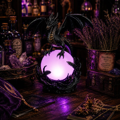 Gothic Dragon Orb Lamp with a Colorful LED Crystal Glow