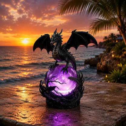 Gothic Dragon Orb Lamp with a Colorful LED Crystal Glow