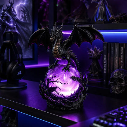 Gothic Dragon Orb Lamp with a Colorful LED Crystal Glow