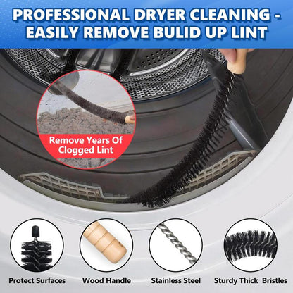 Flexible Brush Set for Clearing Lint from Dryer Vents