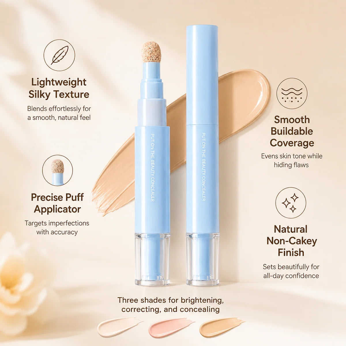 Dual-Effect Concealer and Powder Foundation for Portable Coverage