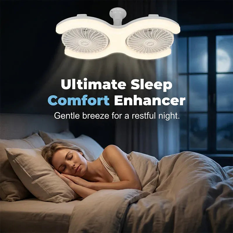 Decorative Dual-Head LED Ceiling Fan with Light for Focused Lighting