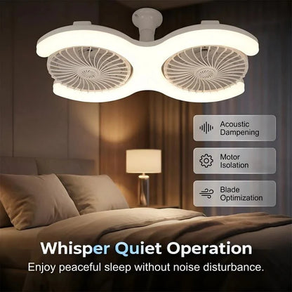 Decorative Dual-Head LED Ceiling Fan with Light for Focused Lighting