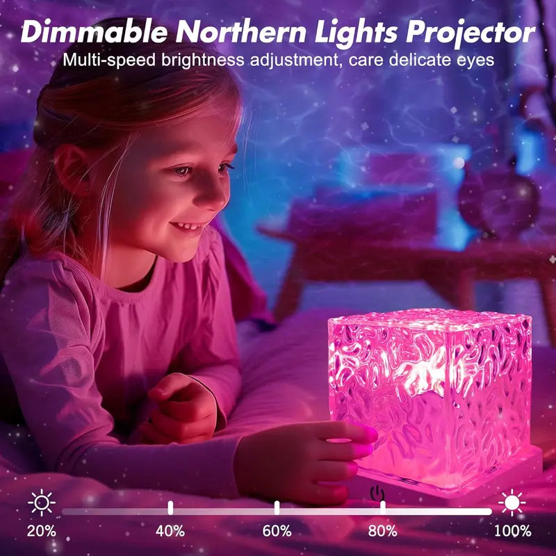 Convenient Dynamic Water Ripple Cube Ambient Lamp for Everyday Setup
