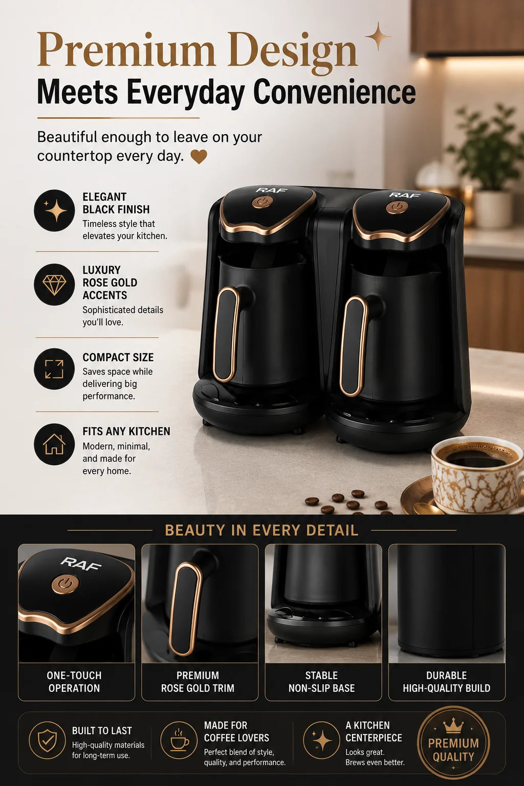 Concentrated Coffee Brewer with High-Pressure Extraction