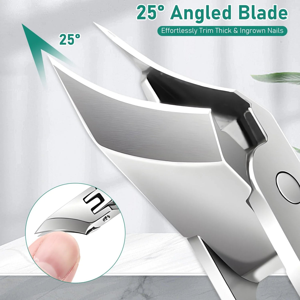 3-Piece Angled Eagle-Beak Stainless Steel Nail Clipper Set