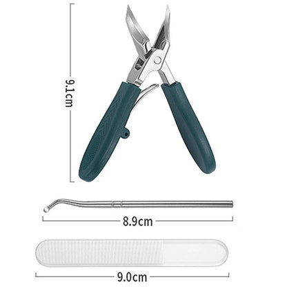 3-Piece Angled Eagle-Beak Stainless Steel Nail Clipper Set