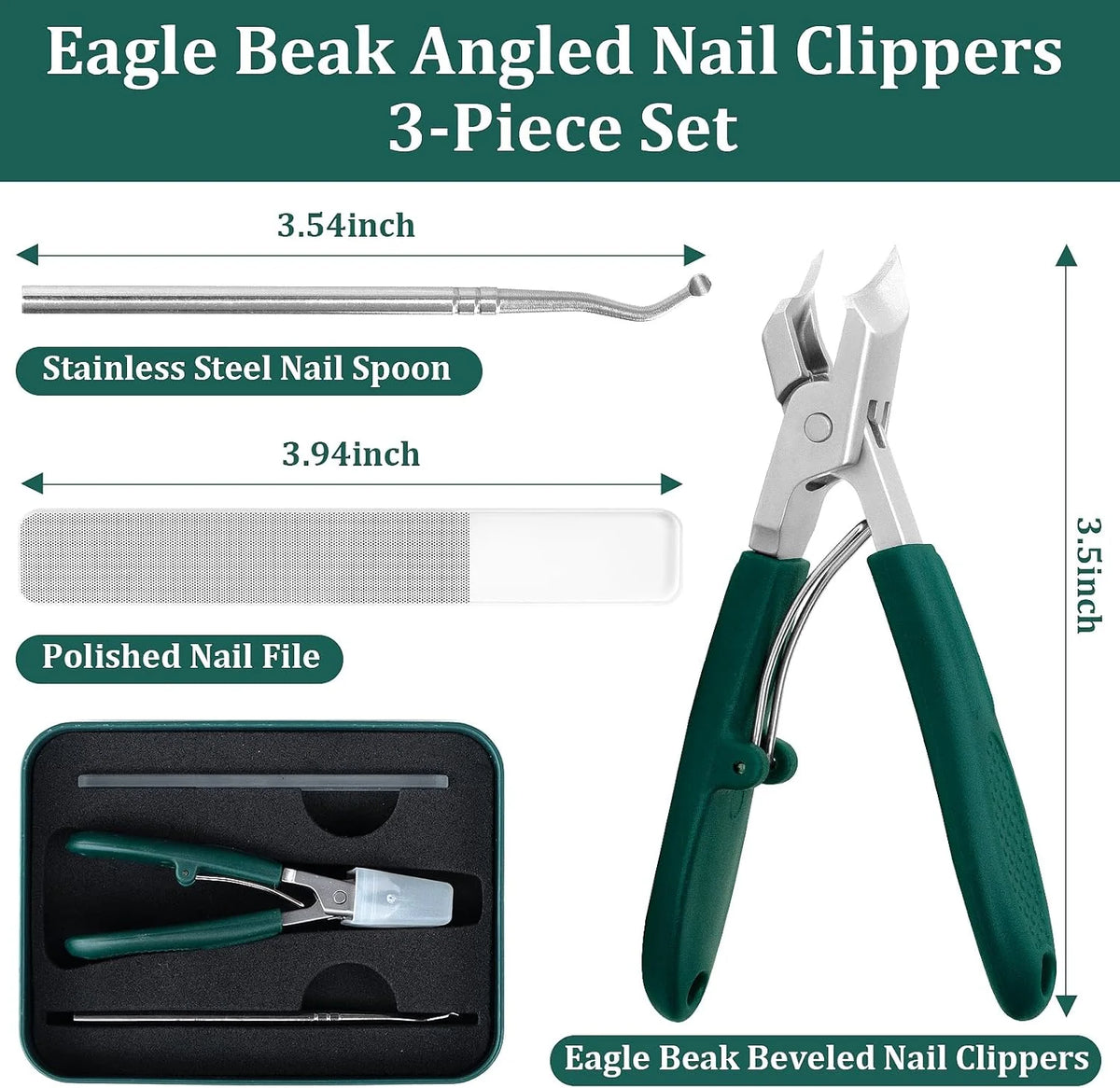 Purpose-Built 3 PCS Eagle-Beak – Toenail Clipper for Everyday Use