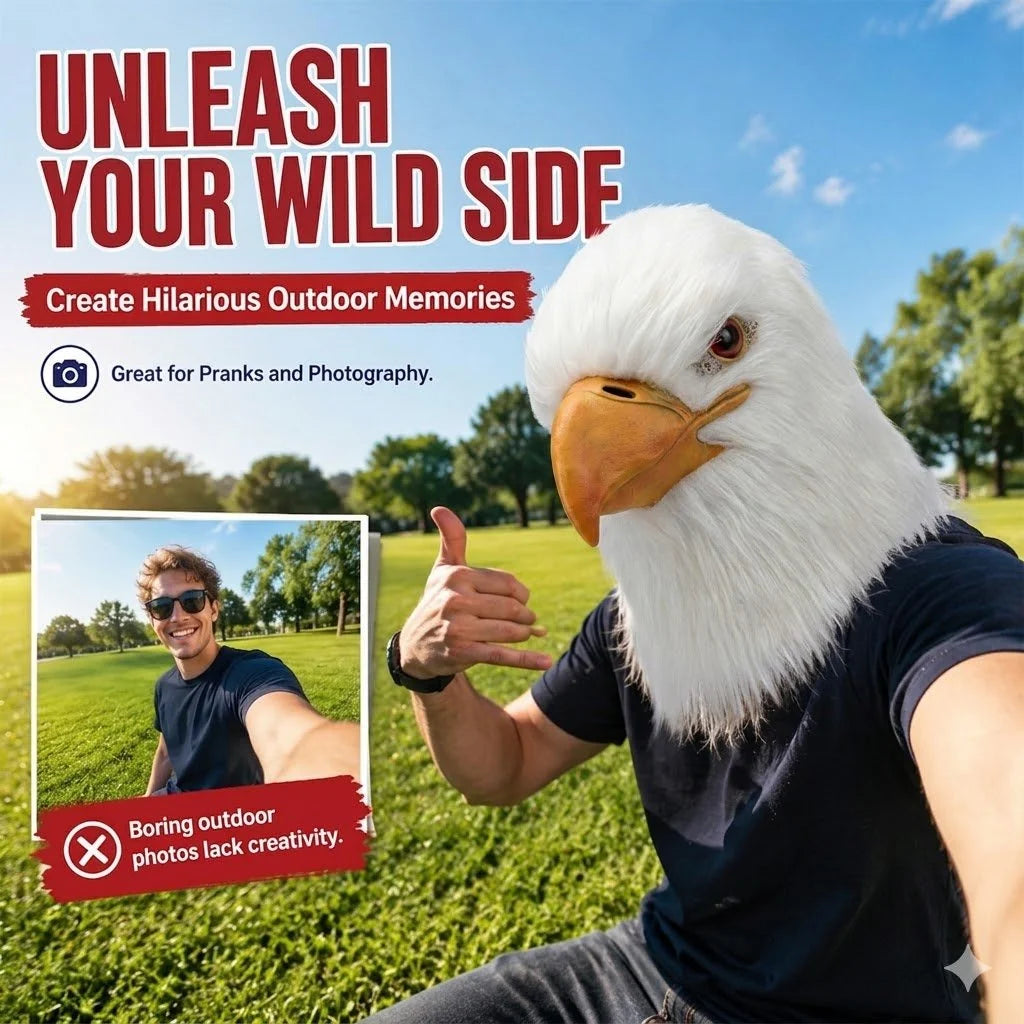 Realistic Eagle Latex Mask for Adult Halloween Costumes and Parties