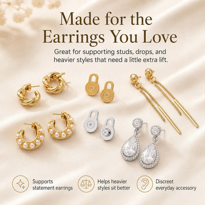 Gold-Plated Supports for Lifting Heavy Earrings