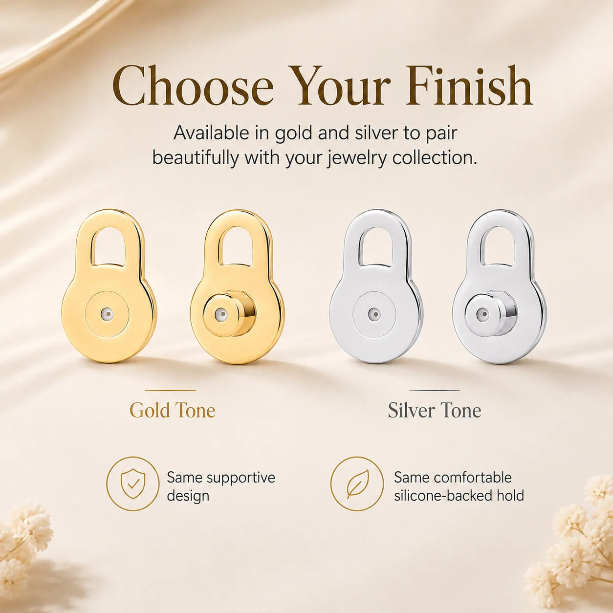 14K Gold-Plated Earring Lobe Support Backs