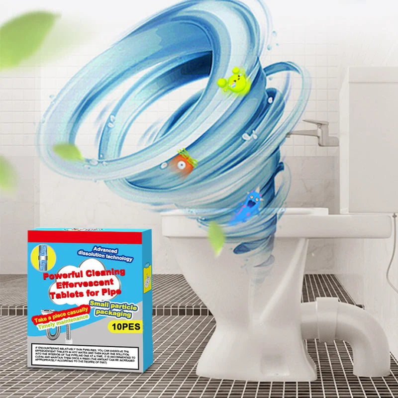 Easy-Care Powerful Cleaning Effervescent Tablets for Pipe, Fast